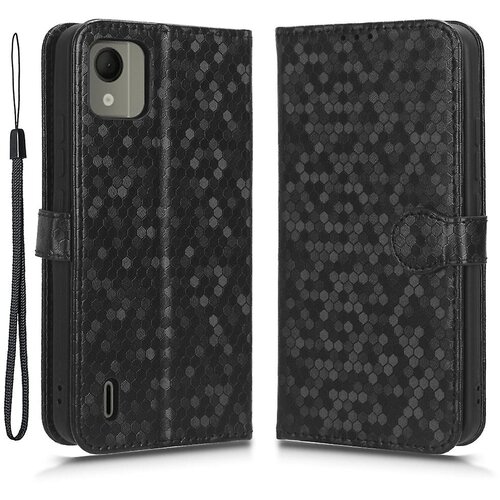 INORCO Ovitek denarnica z vtisnjenim vzorcem pik za Nokio C110, etui s stojalom iz PU usnja, ovitek za telefon, (22035601) Slike