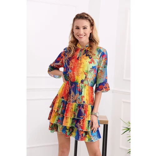 Fasardi Airy dress with colorful patterns