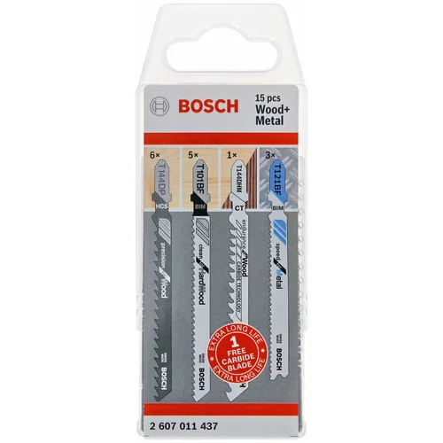 Bosch Set listova za pilu (Drvo, 15 -dij., T-završetak)