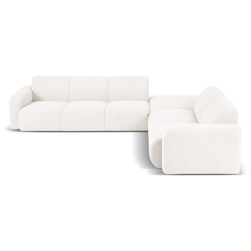Micadoni Home Bijela kutna garnitura od boucl&amp;eacute; tkanine (s desnim kutom) Molino &amp;ndash; Slike