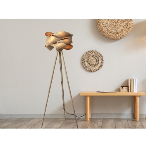  drvena podna lampa 1xE27/60W/230V masiv/furnir/jasen Slike