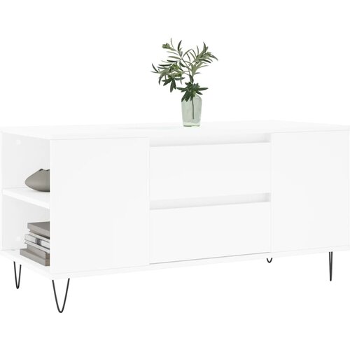  Stolić za kavu bijeli 102 x 44,5 x 50 cm od konstruiranog drva Bijela Slike
