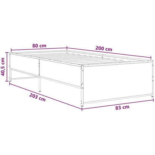  Okvir za krevet Crni hrast 80 x 200 cm Konstruirano drvo - Crni hrast Slike
