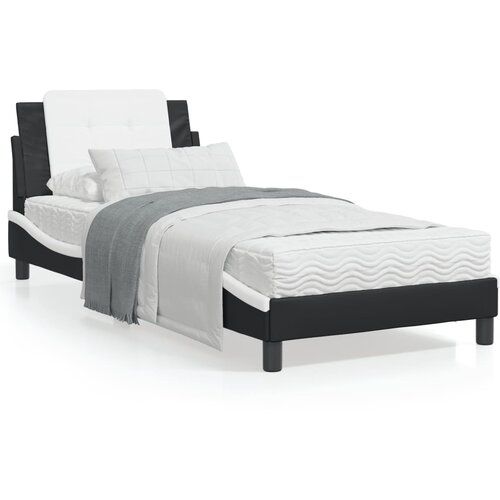 vidaXL Okvir za krevet s uzglavljem crno-bijeli 90x190 cm umjetna koža Cijene