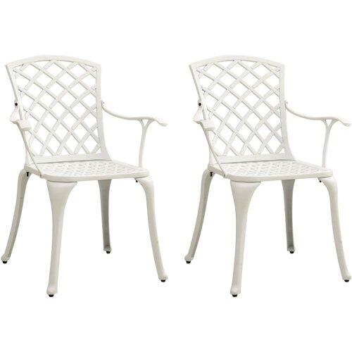 The Living Store Vrtni stoli 2 kosa liti aluminij beli - Vrtni Stol, (21477045) Slike