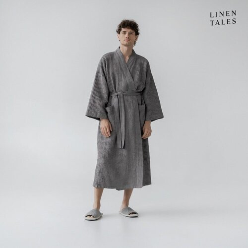 Linen Tales Tamno sivi kućni ogrtač veličine L/XL Honeycomb - Cijene