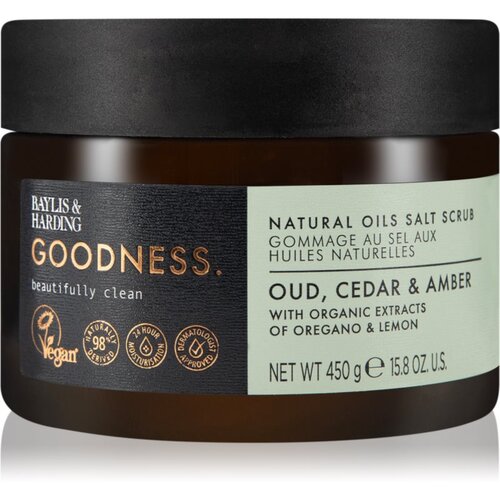 Baylis & Harding Goodness Oud, Cedar & Amber solni piling za telo 450 g Cene