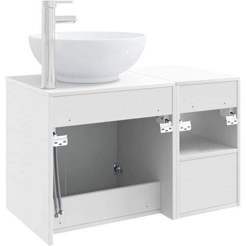  Set namje&amp;scaron;taja za kupaonicu 2 kom. Bijela visokog sjaja 49,5 x 44,5 x 80 cm Slike