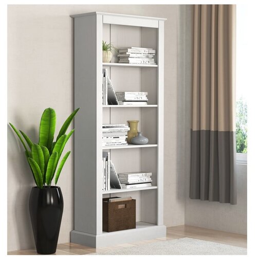 St&amp;oslash;raa Bijela biblioteka od masivnog bora 181x31 cm Mille &amp;ndash; Slike