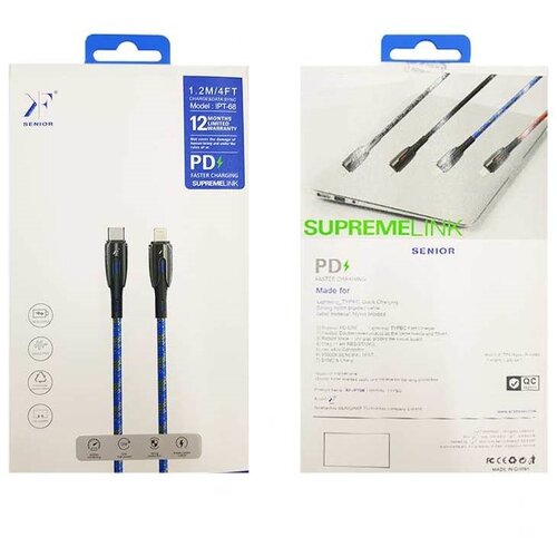 SENIOR USB kabl typeC-lightning (iPhone) 1.2m 4A PD60W KF-IPT68 Cene