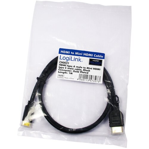 Logilink HDMI kabel HDMI-A vtič, HDMI-mini-C vtič 1.5 m črna CH0022 4K UHD, avdio povratni kanal, pozlačeni konektorji HDMI kabel, (20410707) Cene
