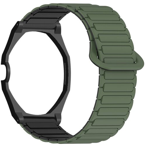 INF Silikonski pašček, združljiv z AP x Swatch, magnetni I-nosilec 14-21cm Green+Black, (5000369128) Cene