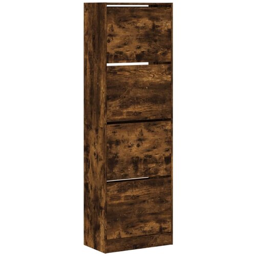 Maison Chic Omarice za obutev - Kopa za čevlje s 4 predali dimljeni hrast 60x34x187,5 cm, (21776598) Slike