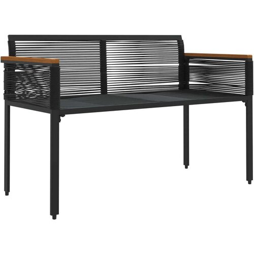  Vanjska klupa Crna i Tirkizna 117 x 54 x 74.5 cm poliratan Slike