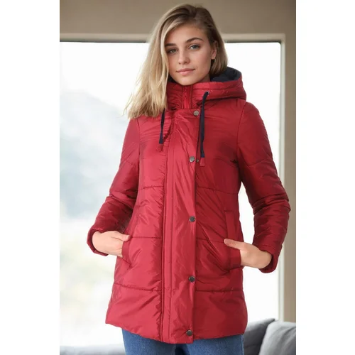 Dewberry Z6660 WOMEN'S COAT-BURGUNDY-1