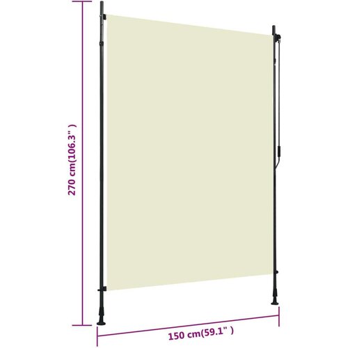  Vanjska roleta 150 x 270 cm krem Slike