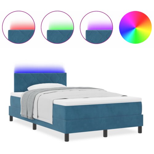 Box Spring Krevet s Madracem &amp;amp;amp LED Tamnoplavi 120x200 cm Bar&amp;scaron;un Slike