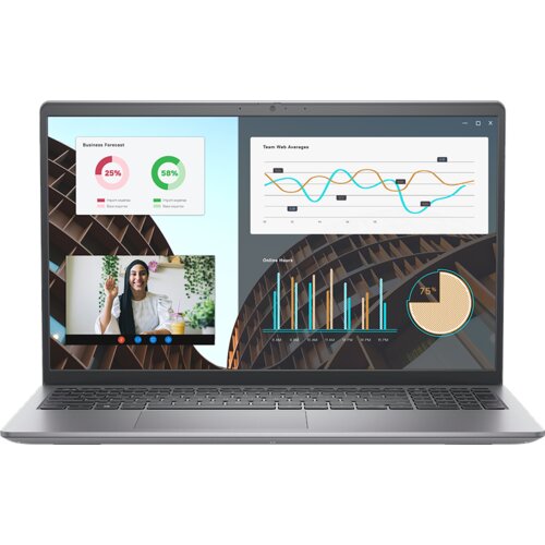 Dell Vostro 3530, 15.6&amp;quot; FHD IPS 120Hz, Intel Core i7-1355U, 8GB (1x8GB) DDR4, M.2 512GB SSD, Intel UHD, 1xUSB 3.2, 1x USB 3.2 Type C, 1x USB 2.0, HDMI, RJ45, SD Reader, WLAN + BT, Cam, Mic, 4 Slike