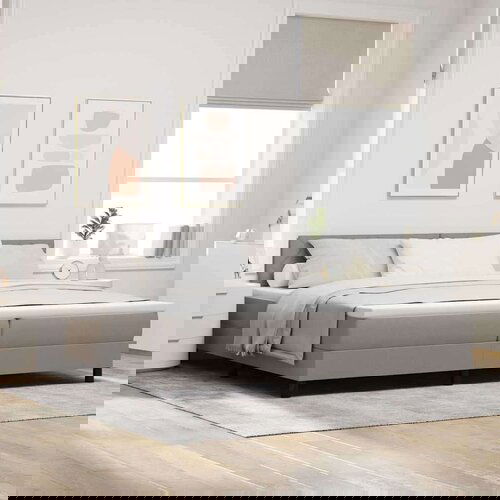 Box spring krevet Sivo-smeđa 200 x 200 cm tkanina Slike