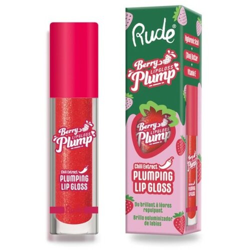 Rude Cosmetics sjaj za punije usne berry juicy plumping strawberry kiss Slike