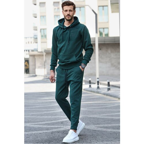 Madmext Sports Sweatsuit Set - Green - Relaxed fit Cene