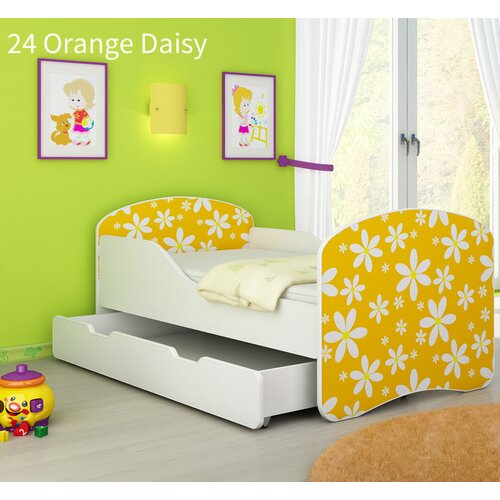  Otro&scaron;ka postelja ACMA z motivom + predal 140x70 cm 24 Orange Daisy Cene