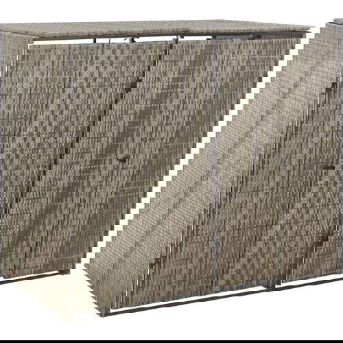 vidaXL Spremište za 2 kante za smeće sivo 140 x 80 x 117 cm poliratan Cijene
