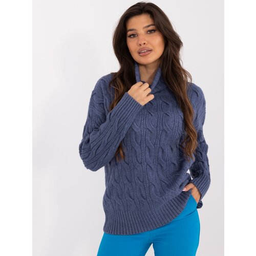 Fashion Hunters dark blue turtleneck with cuffs Slike