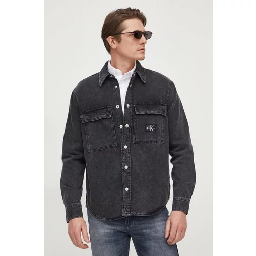 Calvin Klein Jeans Traper jakna za muškarce, boja: crna, za prijelazno razdoblje