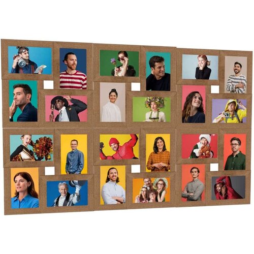 vidaXL okvir za 24 fotografije (13 x 18 cm) svjetlosmeđi mdf Cijene