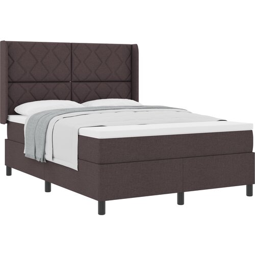 vidaXL Box Spring postelja z vzmetnico temno rjava 160x200 cm tkanina, (22050476) Cene