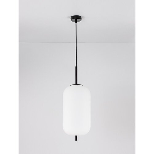 Nova Luce Bela/črna steklena viseča svetilka &amp;oslash; 22 cm Lato &amp;ndash; Slike