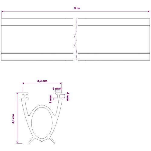  Brtva za garažna vrata Crna 41 x 33 mm 5 m PVC Slike