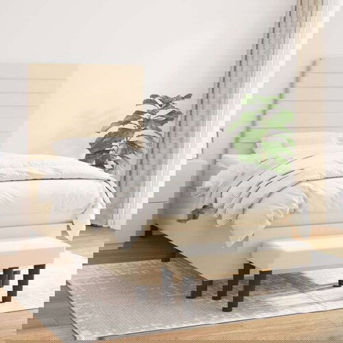  Box spring postelja z vzmetnico krem 100x200 cm blago, (20895591) Slike