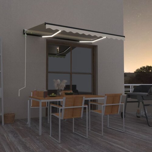 Automatska tenda sa senzorom za vjetar LED 350x250 cm krem Cijene