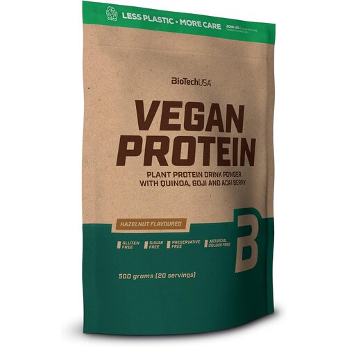 Biotechusa vegan protein - biljni proteinski prah za mišićni razvoj - lešnik 500g Cene