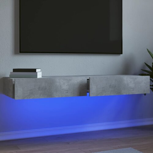  The Living Store TV omarice z LED lučkami 2 kosa betonsko siva 60x35x15,5 cm - TV Omarica, (21499193) Slike