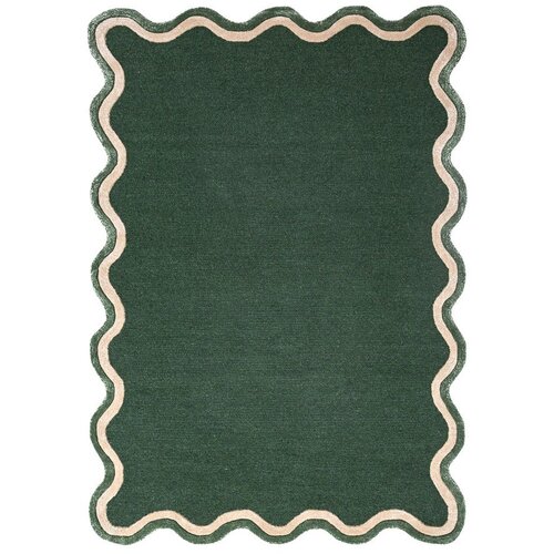 Flair Rugs Temno zelena ročno tkana preproga iz me&amp;scaron;anice volne 200x290 cm Rivo Wool &amp;ndash; Slike