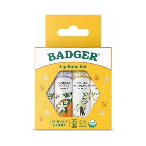 Badger Balm klasični balzami za usne u stiku - zeleni set