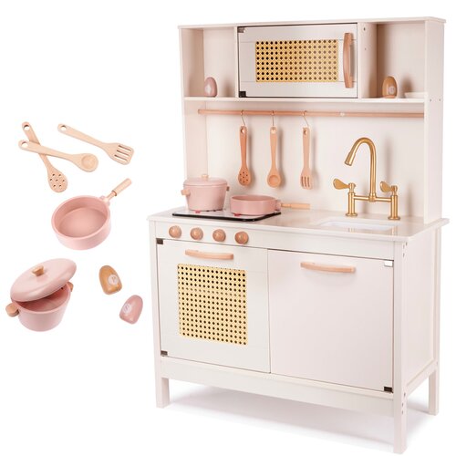  Drveni dječji kuhinjski set s dodacima, 100 cm, RETRO BOHO &amp;ndash; bež Slike