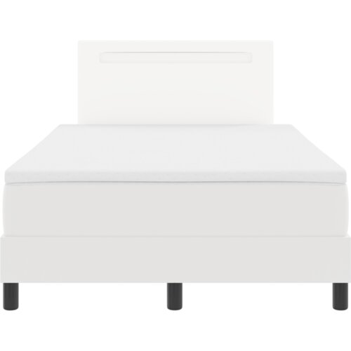 Box Spring krevet s madracem bijela boja 120 x 200 cm umjetna koža Slike
