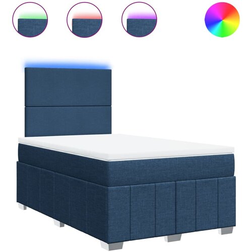 vidaXL Box spring postelja z vzmetnico modra 120x190 cm blago, (21309516) Cene