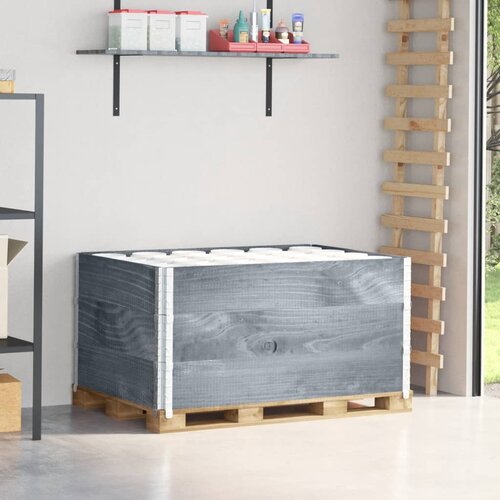 vidaXL Paletni okvirji 3 kosi sivi 120x80 cm trdna borovina Cene