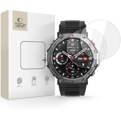 TECH-PROTECT KALJENO STEKLO GLASS FIT+ 2-KOMPLET ZA AMAZFIT T-REX 3 PRO 48 MM, (5000259037) Slike