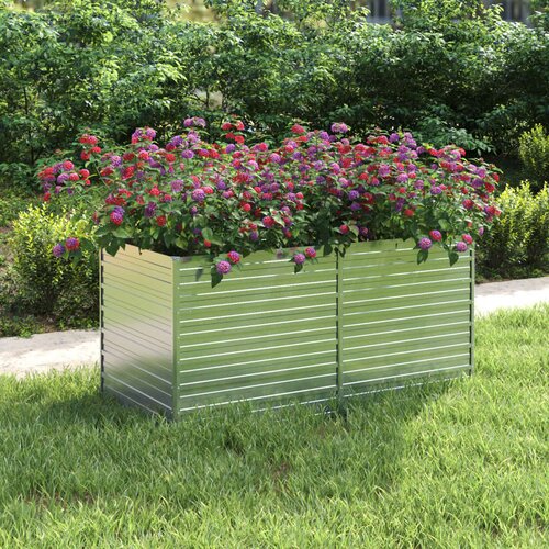vidaXL Visoka greda 160x80x77 cm pocinkano jeklo srebrna Cene