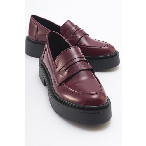 LuviShoes NONTE Women's Burgundy Spread Loafers Slike