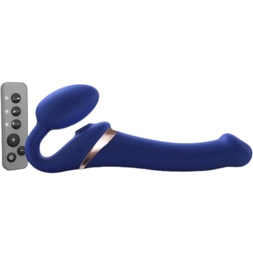 Strap-On-Me M - vibrator sa zračnim valovima koji se pričvršćuje - srednji (plavi) Cijene