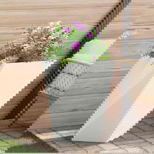 vidaXL Cvetlično korito Bela 50 x 50 x 75 cm Jeklo Cene