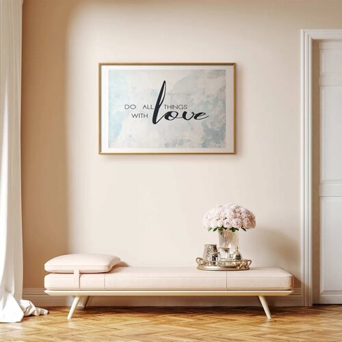  Plakat - Do All Things with Love 42x29.7 Zlatni okvir s margom Cijene