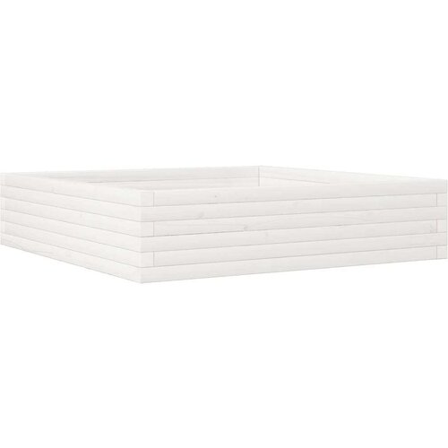  Vrtna sadilica bijela 100x100x23 cm od masivne borovine Slike